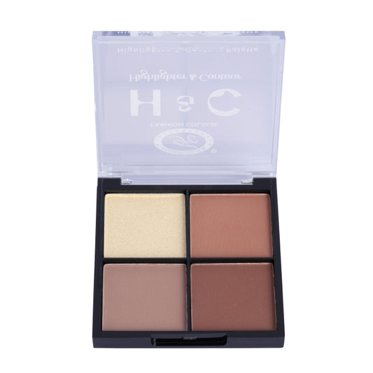 H & C 2 in 1 Highlighter and Contour Palette – Radiant Glow & Defined Contours | Buildable, Long-Lasting Formula | Flawless, Sculpted Look for All Skin Tones