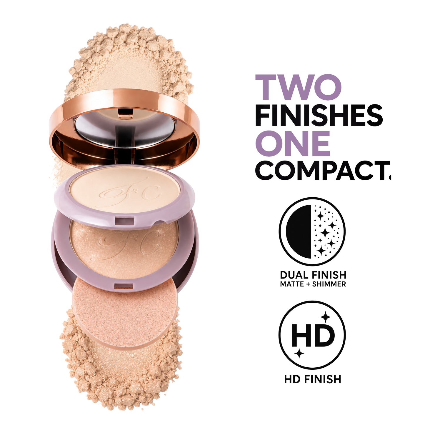 HD Photography Finish 2 -IN- 1 Compact Powder with Powder Puff| Silky Texture | Ultra-Fine Formula | Blurring Imperfcetions | Combatting Shine | All-day Long