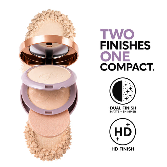 HD Photography Finish 2 -IN- 1 Compact Powder with Powder Puff| Silky Texture | Ultra-Fine Formula | Blurring Imperfcetions | Combatting Shine | All-day Long