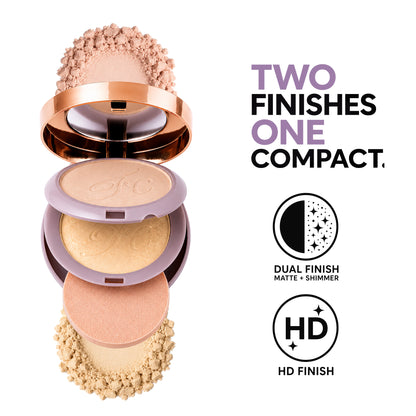 HD Photography Finish 2 -IN- 1 Compact Powder with Powder Puff| Silky Texture | Ultra-Fine Formula | Blurring Imperfcetions | Combatting Shine | All-day Long