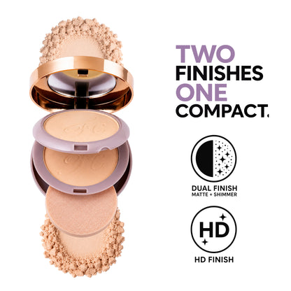 HD Photography Finish 2 -IN- 1 Compact Powder with Powder Puff| Silky Texture | Ultra-Fine Formula | Blurring Imperfcetions | Combatting Shine | All-day Long
