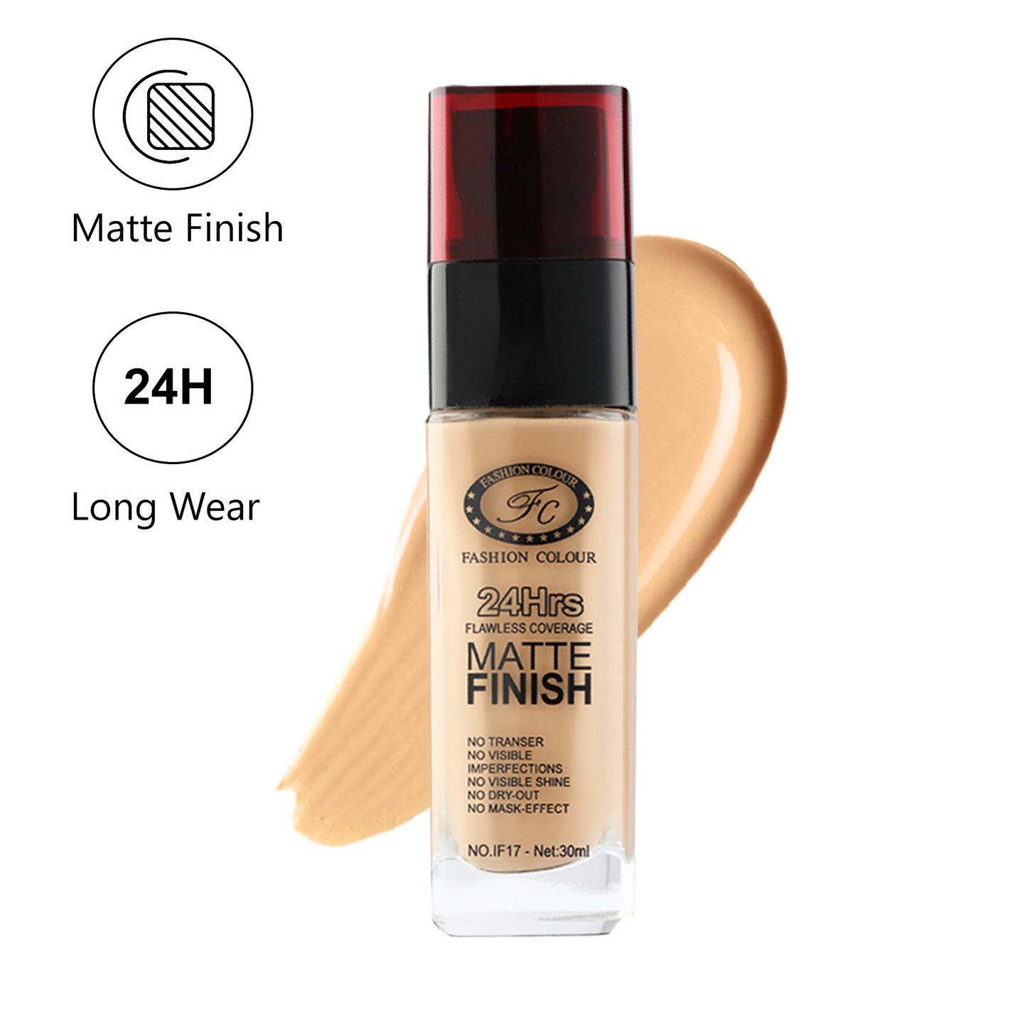 24h Moisturising Foundation, Waterpoof, Longlasting