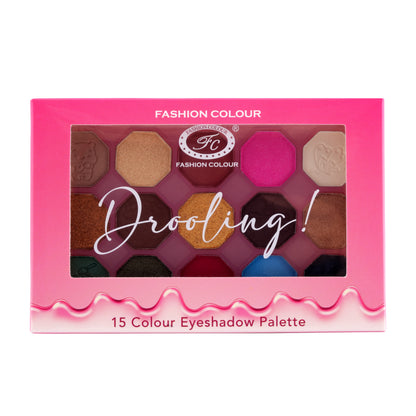 Drooling 15-Color Eyeshadow Palette – Bold, Pigmented, Long-Lasting & Blendable Shades for Creative Eye Looks – Matte, Shimmer & Glitter | All Skin Tones | Professional & Daily Use