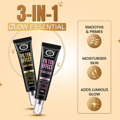 Filter Effect Strobe Cream 3in1 Highlighter+Primer+Moisturiser with Peptides & Ceramides
