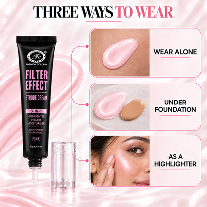 Filter Effect Strobe Cream 3in1 Highlighter+Primer+Moisturiser with Peptides & Ceramides