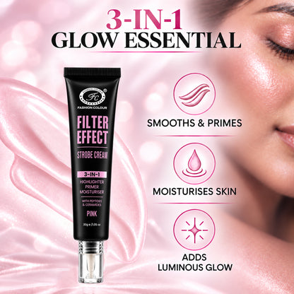 Filter Effect Strobe Cream 3in1 Highlighter+Primer+Moisturiser with Peptides & Ceramides