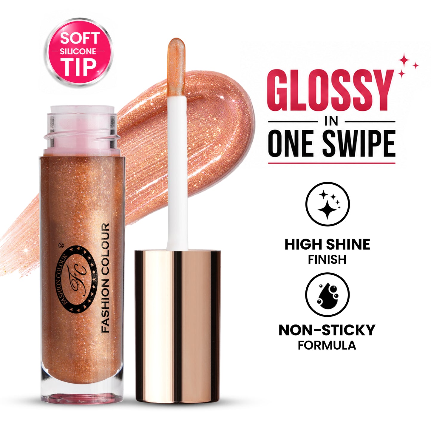 Glossin Lip Gloss 4.5gm | High-Shine Non-Sticky Lip Gloss | Long-Lasting Hydrating Formula | Gloss for Smooth, Plump & Moisturized Lips
