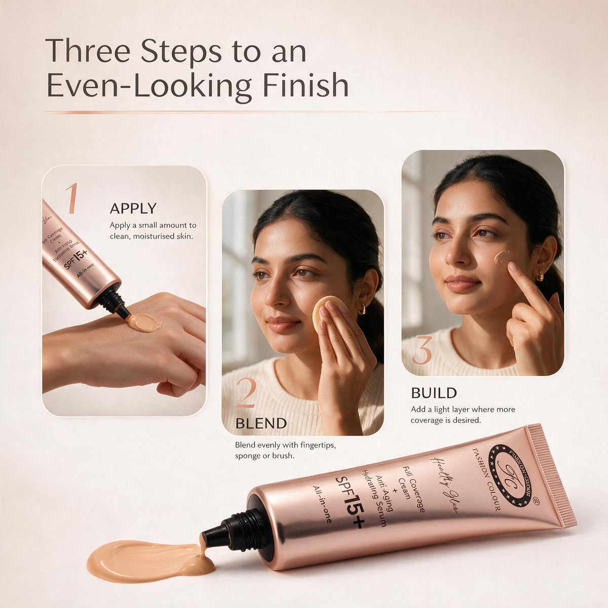 Tinted Moisturizer, Full Coverage Cream, SPF15+