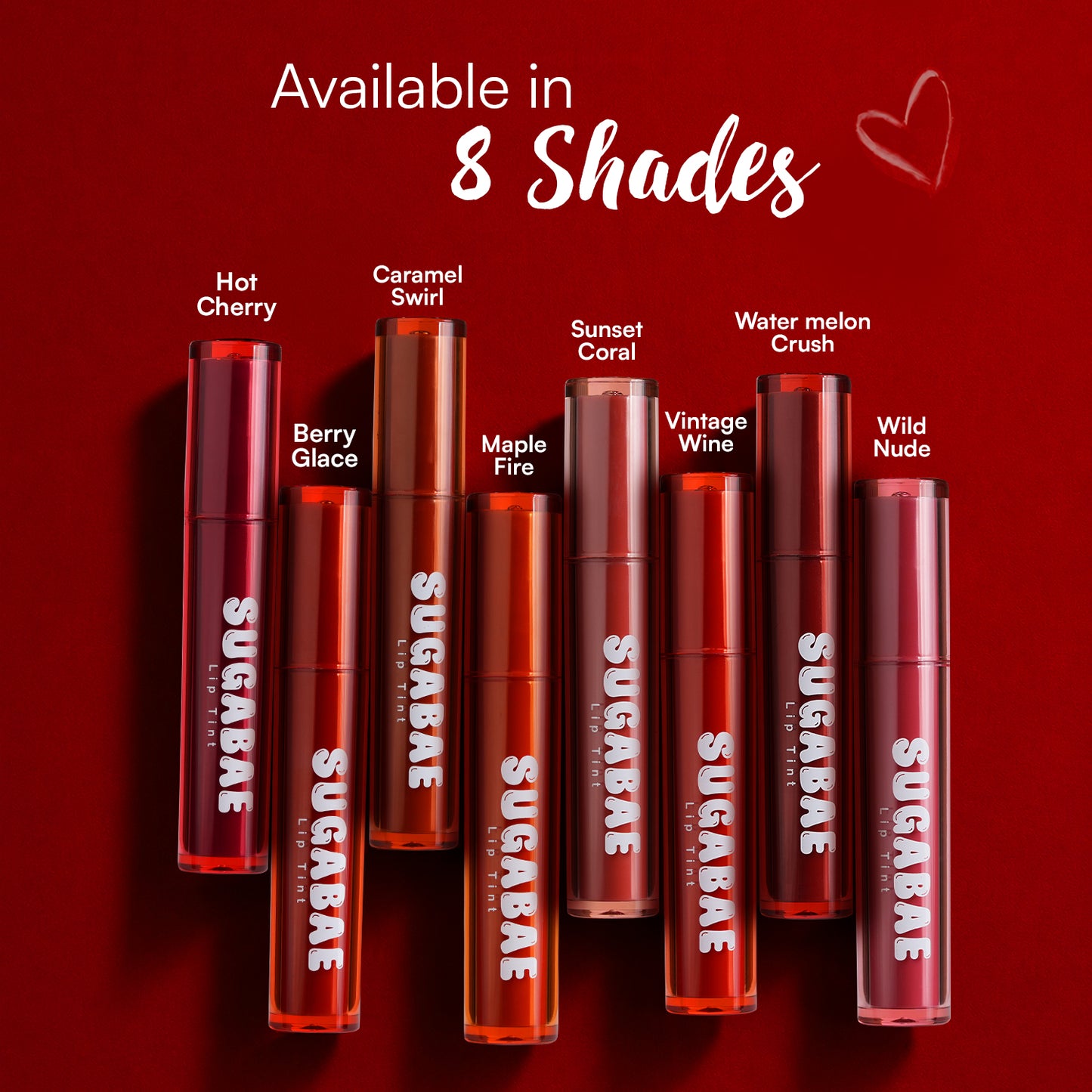 Sugabae Lip Tint | Long-Lasting Natural Lip & Cheek Tint | Lightweight, Smudge-Proof & Hydrating Formula | Soft Matte Finish | Moisturizing Lip Stain for All Skin Tones – 1.5g