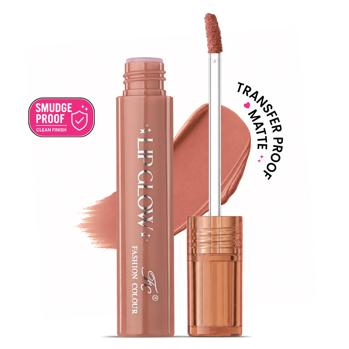 Pretty Lip Glow Liquid Lipstick Waterproof | Matte Finish | Non Transfer 16 Hours Wear | Liquid Lipstick Nudeshade To Bold | For All Indian Skin Tones | 3ml
