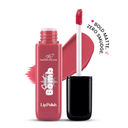 Sweet Bomb Lip Polish | Lip Gloss For Women | Upto 16 Hours | Matte Finish With Quick Dry Feature Gives you Vibrant Look | For Office/ Party Girlies | Available in 19 Shades Choose Your's