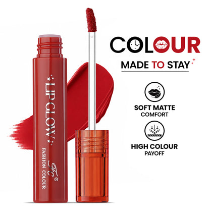Pretty Lip Glow Liquid Lipstick Waterproof | Matte Finish | Non Transfer 16 Hours Wear | Liquid Lipstick Nudeshade To Bold | For All Indian Skin Tones | 3ml