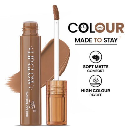 Pretty Lip Glow Liquid Lipstick Waterproof | Matte Finish | Non Transfer 16 Hours Wear | Liquid Lipstick Nudeshade To Bold | For All Indian Skin Tones | 3ml