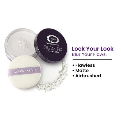 Glam Fix Loose Powder For Face Makeup | Setting & Finishing Loose Powder For All Skin Types | Non- Drying & Lightweight | Evens Out Skin Tone | Blurs Imperfections