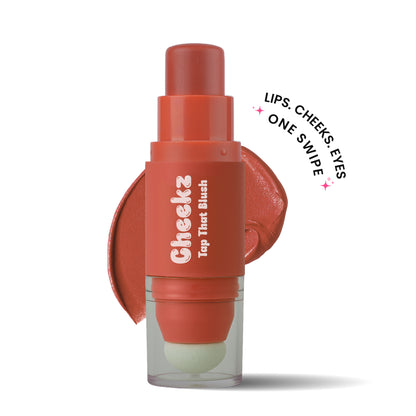 Cheekz Tap Tint & Blush – Dual-Ended Cream Blush Stick with Built-In Applicator – Long-Lasting, Blendable Formula for Natural Glow