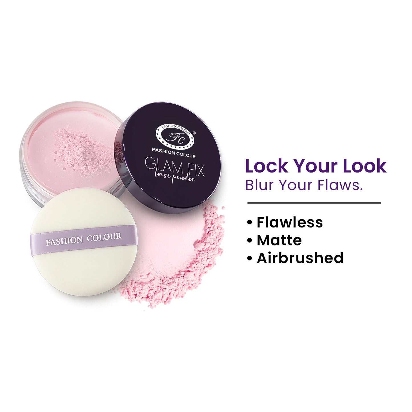 Glam Fix Loose Powder For Face Makeup | Setting & Finishing Loose Powder For All Skin Types | Non- Drying & Lightweight | Evens Out Skin Tone | Blurs Imperfections