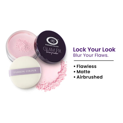 Glam Fix Loose Powder For Face Makeup | Setting & Finishing Loose Powder For All Skin Types | Non- Drying & Lightweight | Evens Out Skin Tone | Blurs Imperfections