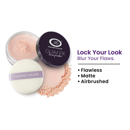 Glam Fix Loose Powder For Face Makeup | Setting & Finishing Loose Powder For All Skin Types | Non- Drying & Lightweight | Evens Out Skin Tone | Blurs Imperfections