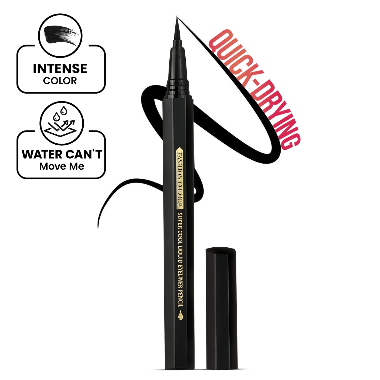 Super Cool Liquid Eyeliner Pencil | 0.1 Smooth A Perfect Sketch | Waterproof & Long-Lasting | Cool Black