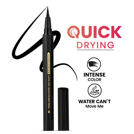 Super Cool Liquid Eyeliner Pencil | 0.1 Smooth A Perfect Sketch | Waterproof & Long-Lasting | Cool Black