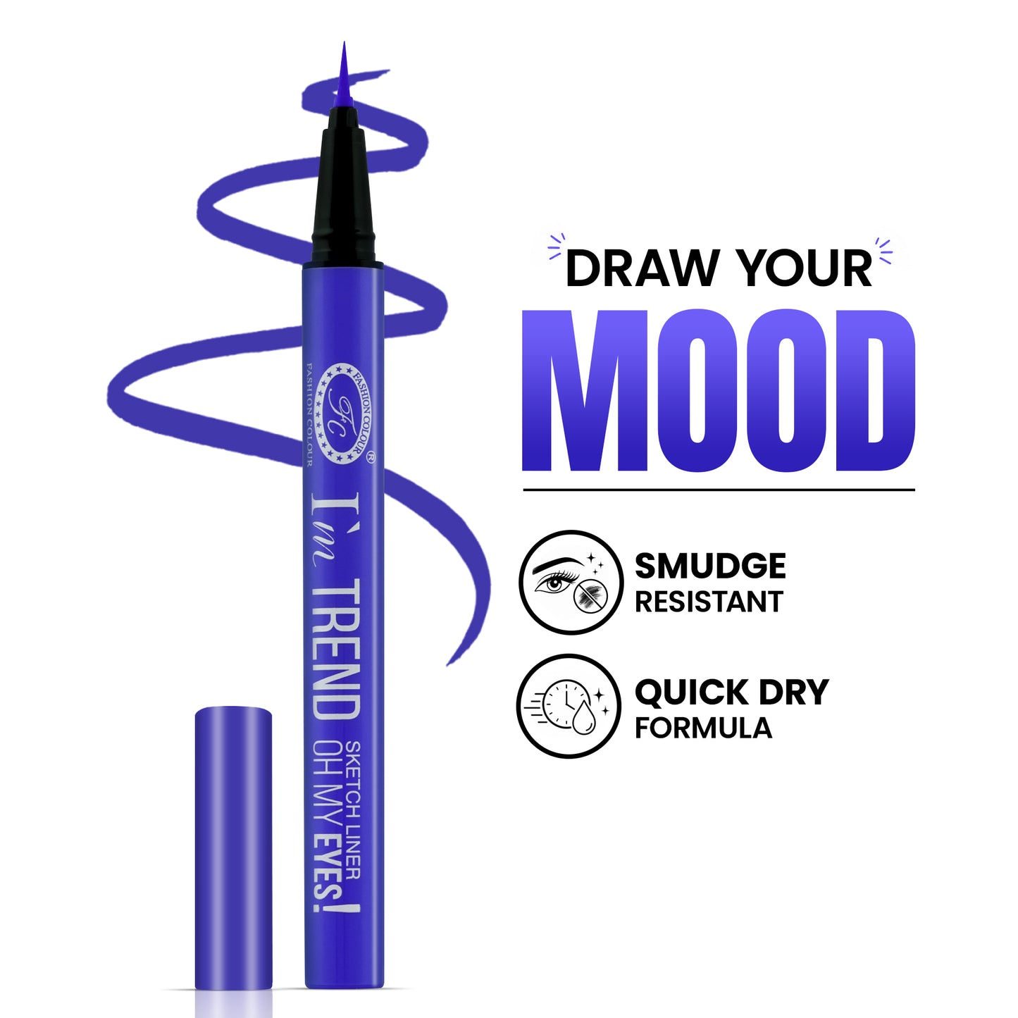 I'm TREND SKETCH LINER ~ Oh My Eyes |Quick-Dry | Long Lasting | Smudge-Proof | Day to Night | Available in 5 Trendy Colors