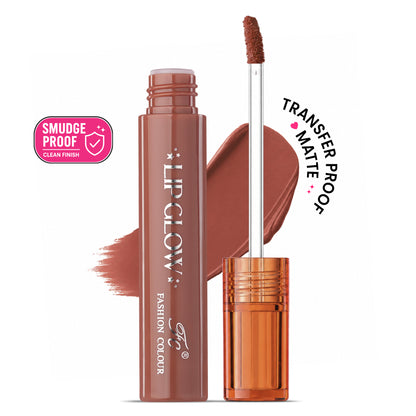 Pretty Lip Glow Liquid Lipstick Waterproof | Matte Finish | Non Transfer 16 Hours Wear | Liquid Lipstick Nudeshade To Bold | For All Indian Skin Tones | 3ml