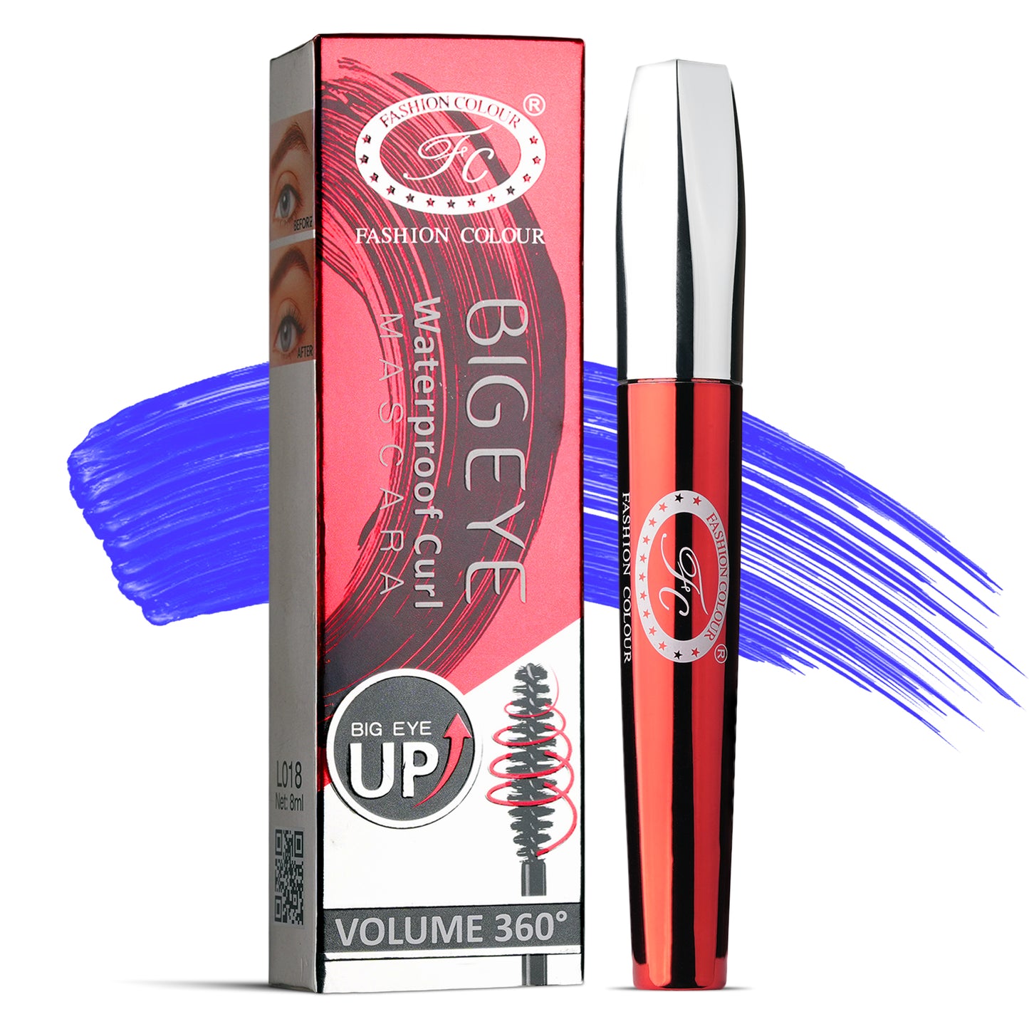 Big Eye Waterproof curl Mascara Blue I Waterproof, Non-Fading, Smudge-Proof, And Volume Base Film (8ml)