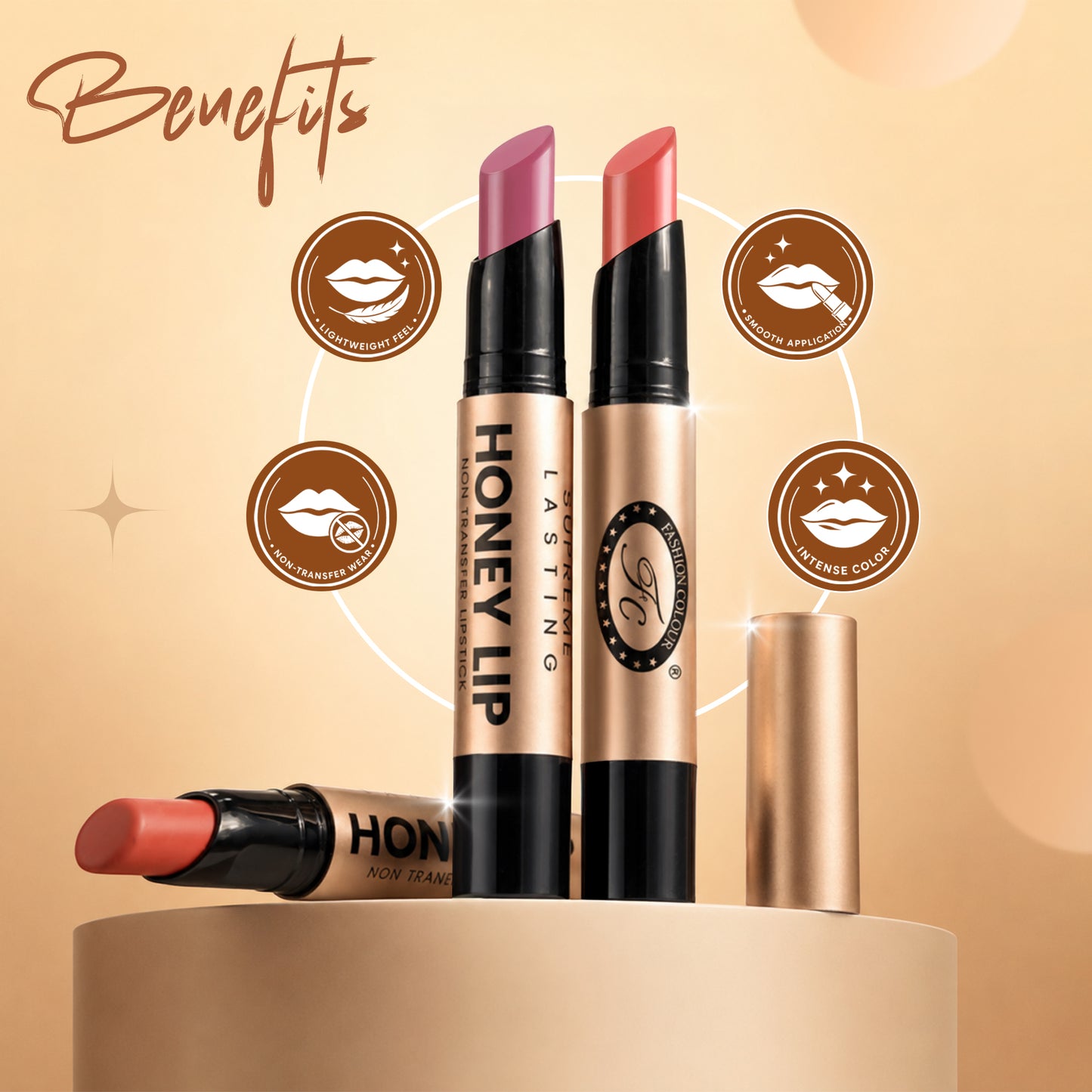 Supreme Lasting Honey Lip Non Transfer Lipstick | Available in 18 Shades