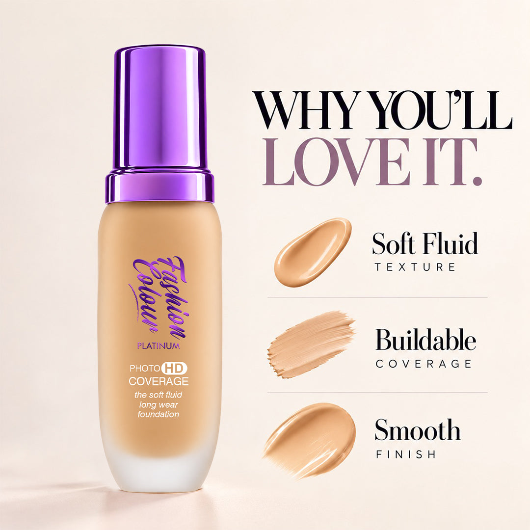Platinum The Soft Fluid Long Wear Foundation, With Photo HD Coverage , 45ml