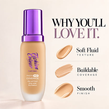Platinum The Soft Fluid Long Wear Foundation, With Photo HD Coverage , 45ml