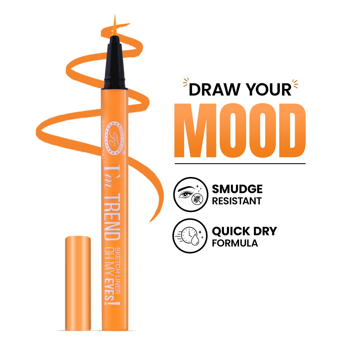 I'm TREND SKETCH LINER ~ Oh My Eyes |Quick-Dry | Long Lasting | Smudge-Proof | Day to Night | Available in 5 Trendy Colors