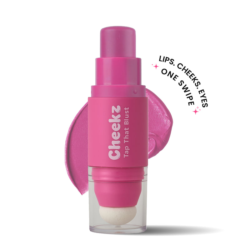 Cheekz Tap Tint & Blush – Dual-Ended Cream Blush Stick with Built-In Applicator – Long-Lasting, Blendable Formula for Natural Glow