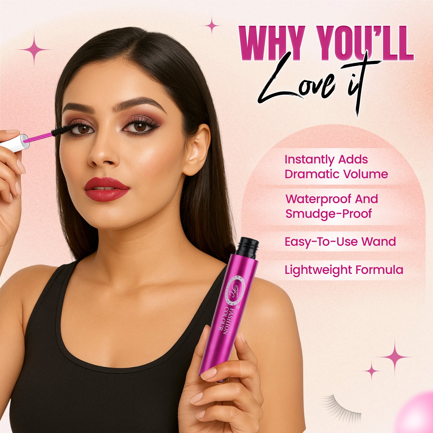 Instant Volume & Length Mascara | Smudge-Proof & Waterproof Black Mascara | Long Lasting Eye Makeup | Clump-Free Lightweight Formula