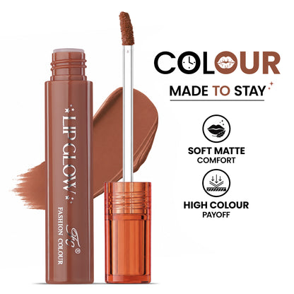 Pretty Lip Glow Liquid Lipstick Waterproof | Matte Finish | Non Transfer 16 Hours Wear | Liquid Lipstick Nudeshade To Bold | For All Indian Skin Tones | 3ml