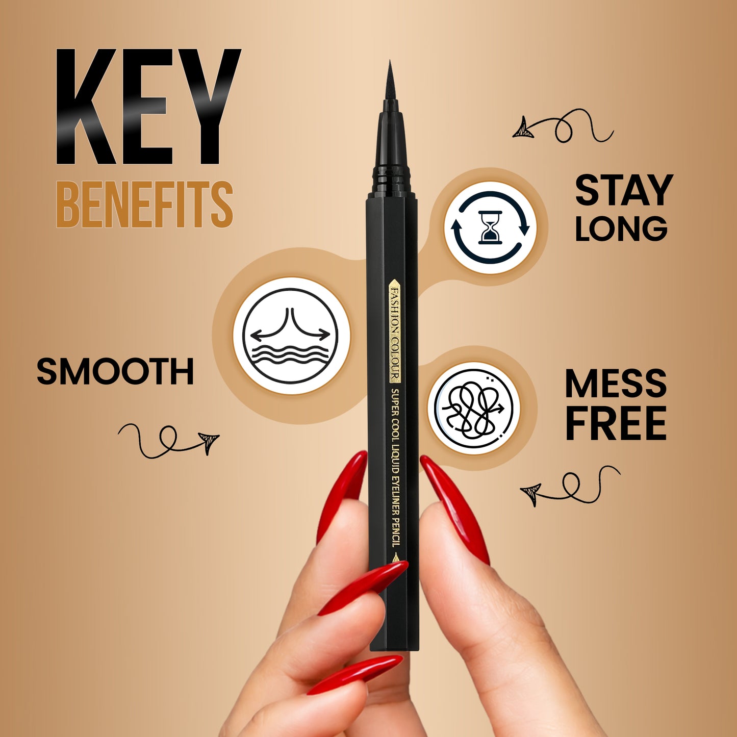 Super Cool Liquid Eyeliner Pencil | 0.1 Smooth A Perfect Sketch | Waterproof & Long-Lasting | Cool Black