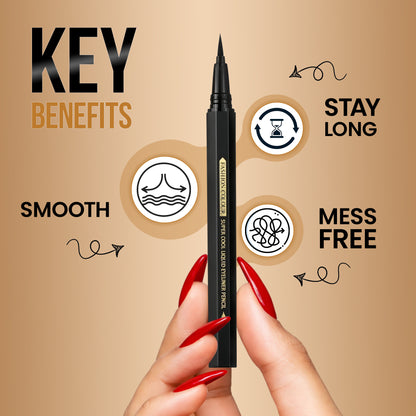 Super Cool Liquid Eyeliner Pencil | 0.1 Smooth A Perfect Sketch | Waterproof & Long-Lasting | Cool Black