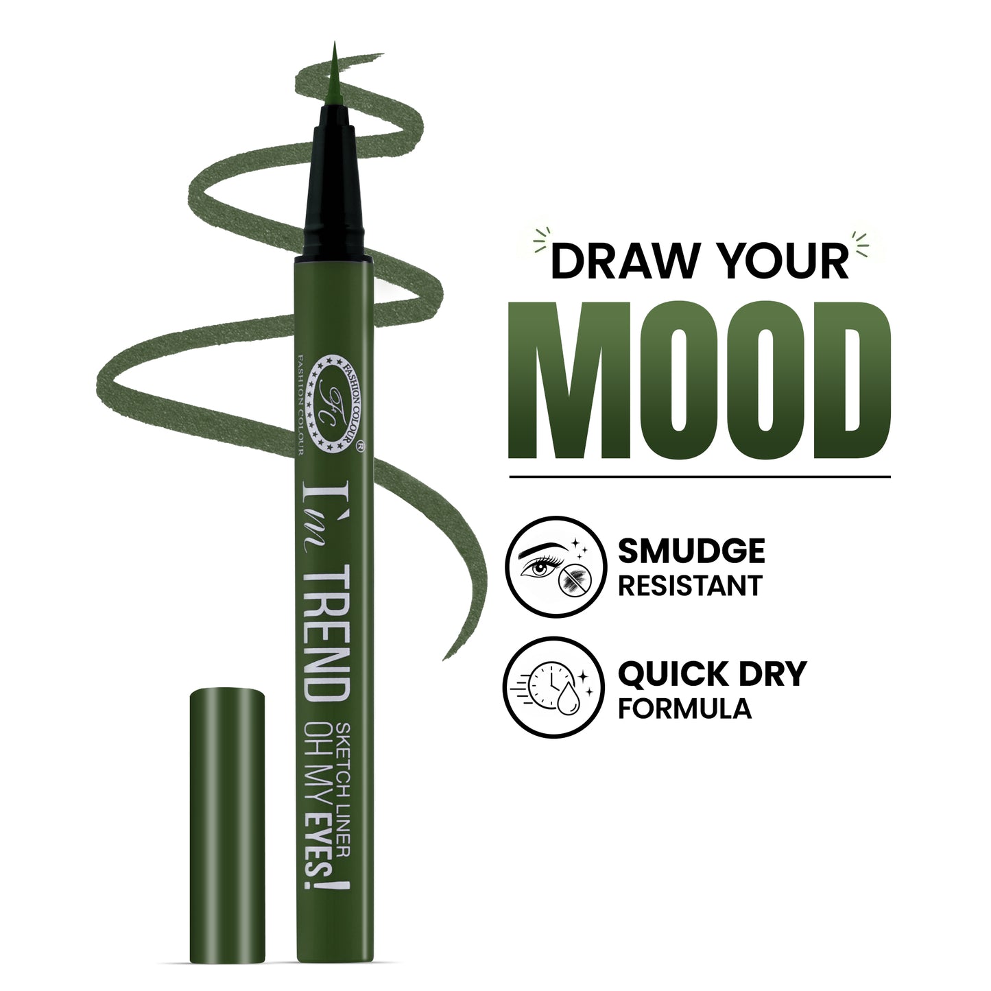 I'm TREND SKETCH LINER ~ Oh My Eyes |Quick-Dry | Long Lasting | Smudge-Proof | Day to Night | Available in 5 Trendy Colors