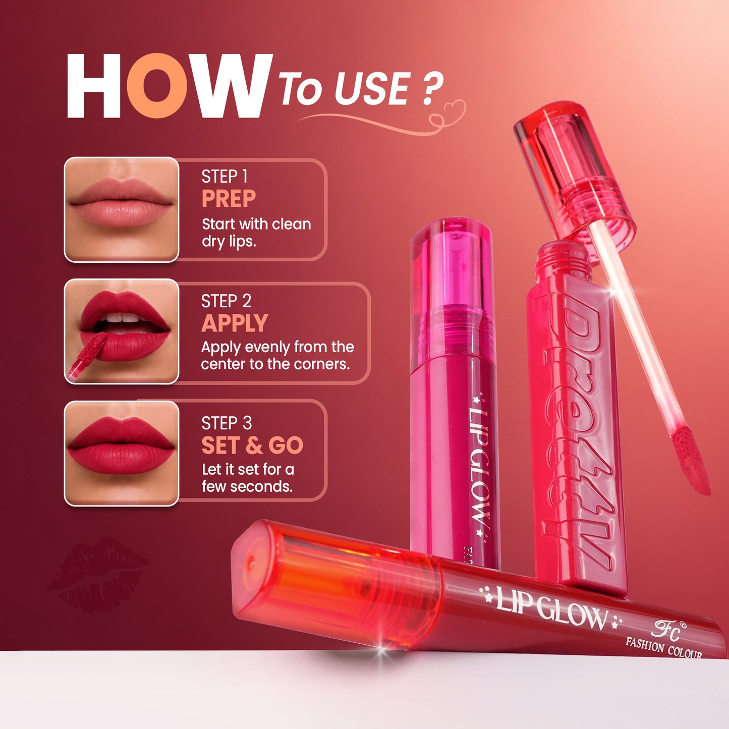 Pretty Lip Glow Liquid Lipstick Waterproof | Matte Finish | Non Transfer 16 Hours Wear | Liquid Lipstick Nudeshade To Bold | For All Indian Skin Tones | 3ml
