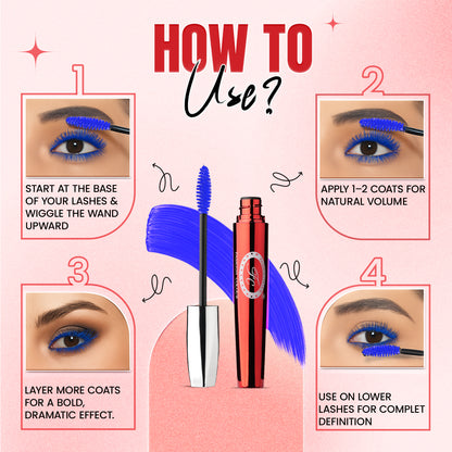 Big Eye Waterproof curl Mascara Blue I Waterproof, Non-Fading, Smudge-Proof, And Volume Base Film (8ml)