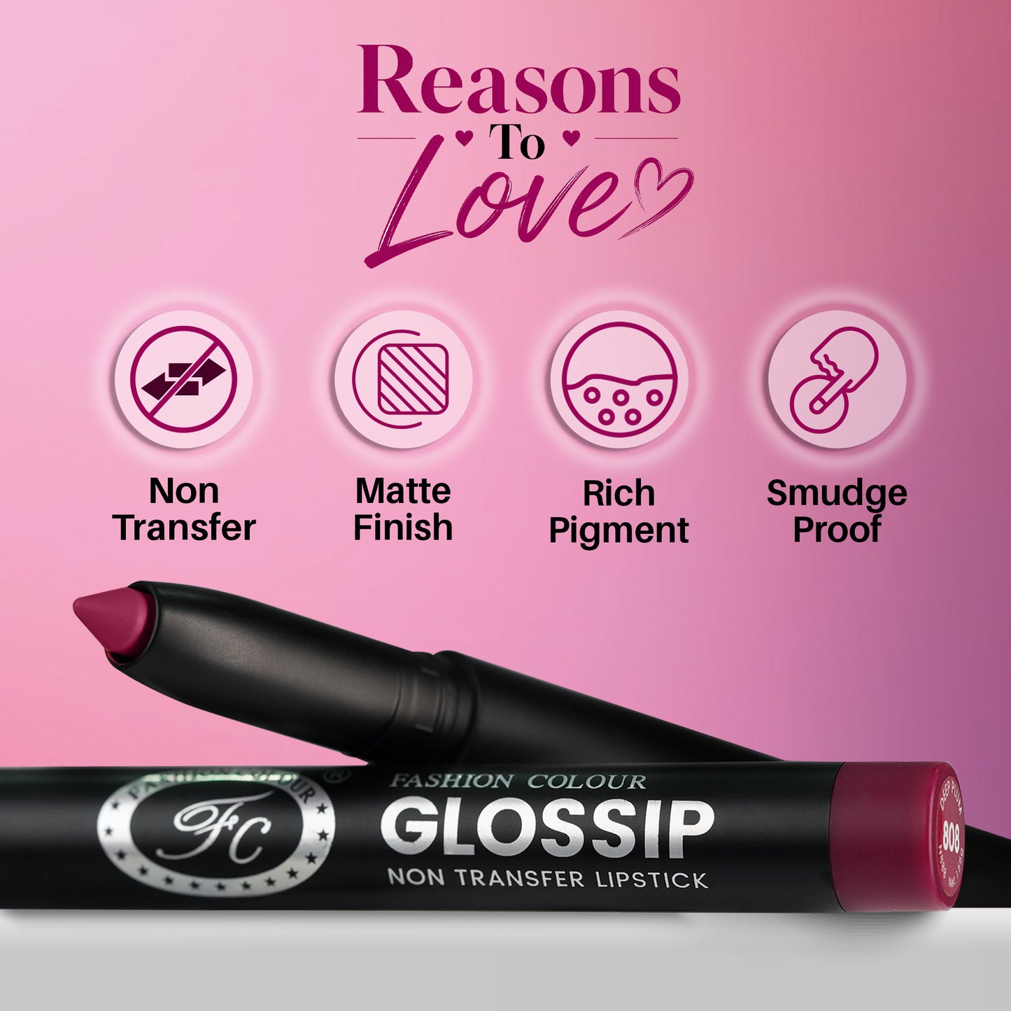 Glossip No Transfer Lipstick, 1.55gm