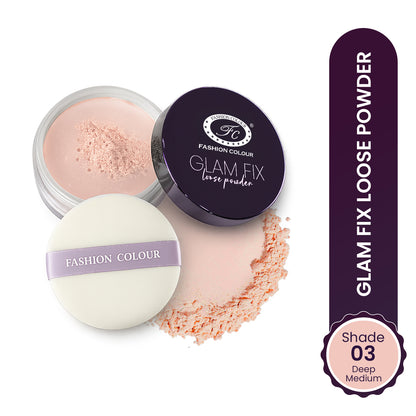 Glam Fix Loose Powder For Face Makeup | Setting & Finishing Loose Powder For All Skin Types | Non- Drying & Lightweight | Evens Out Skin Tone | Blurs Imperfections