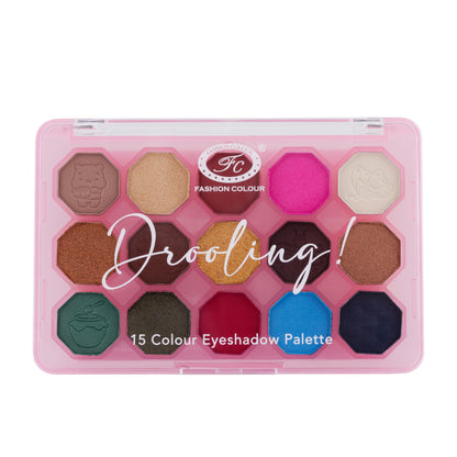 Drooling 15-Color Eyeshadow Palette – Bold, Pigmented, Long-Lasting & Blendable Shades for Creative Eye Looks – Matte, Shimmer & Glitter | All Skin Tones | Professional & Daily Use