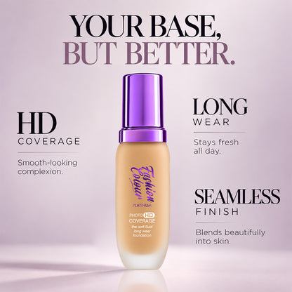 Platinum The Soft Fluid Long Wear Foundation, With Photo HD Coverage , 45ml