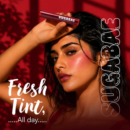 Sugabae Lip Tint | Long-Lasting Natural Lip & Cheek Tint | Lightweight, Smudge-Proof & Hydrating Formula | Soft Matte Finish | Moisturizing Lip Stain for All Skin Tones – 1.5g