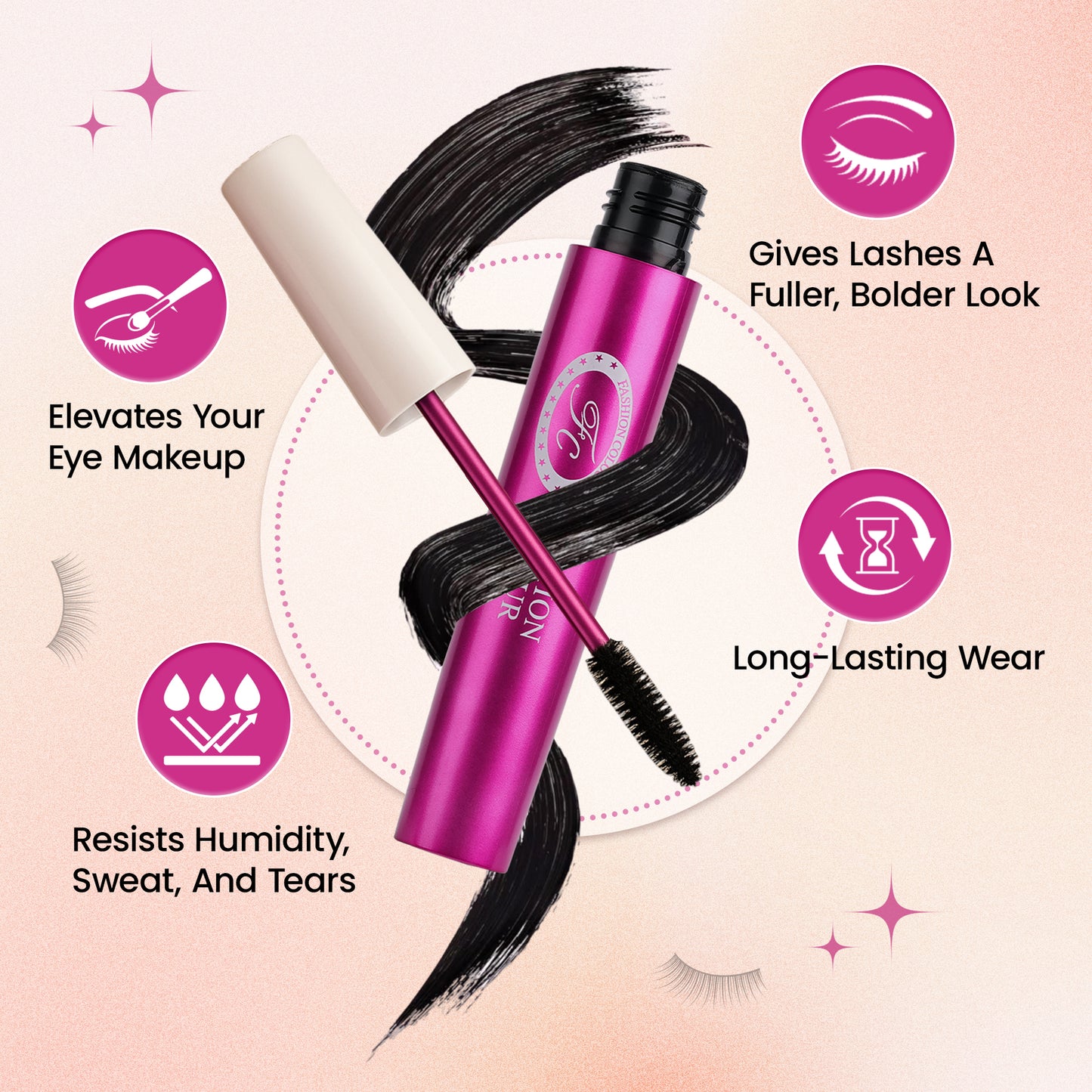 Instant Volume & Length Mascara | Smudge-Proof & Waterproof Black Mascara | Long Lasting Eye Makeup | Clump-Free Lightweight Formula