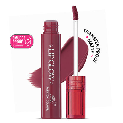 Pretty Lip Glow Liquid Lipstick Waterproof | Matte Finish | Non Transfer 16 Hours Wear | Liquid Lipstick Nudeshade To Bold | For All Indian Skin Tones | 3ml