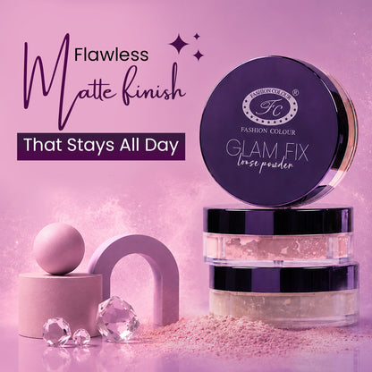 Glam Fix Loose Powder For Face Makeup | Setting & Finishing Loose Powder For All Skin Types | Non- Drying & Lightweight | Evens Out Skin Tone | Blurs Imperfections
