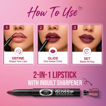 Glossip No Transfer Lipstick, 1.55gm