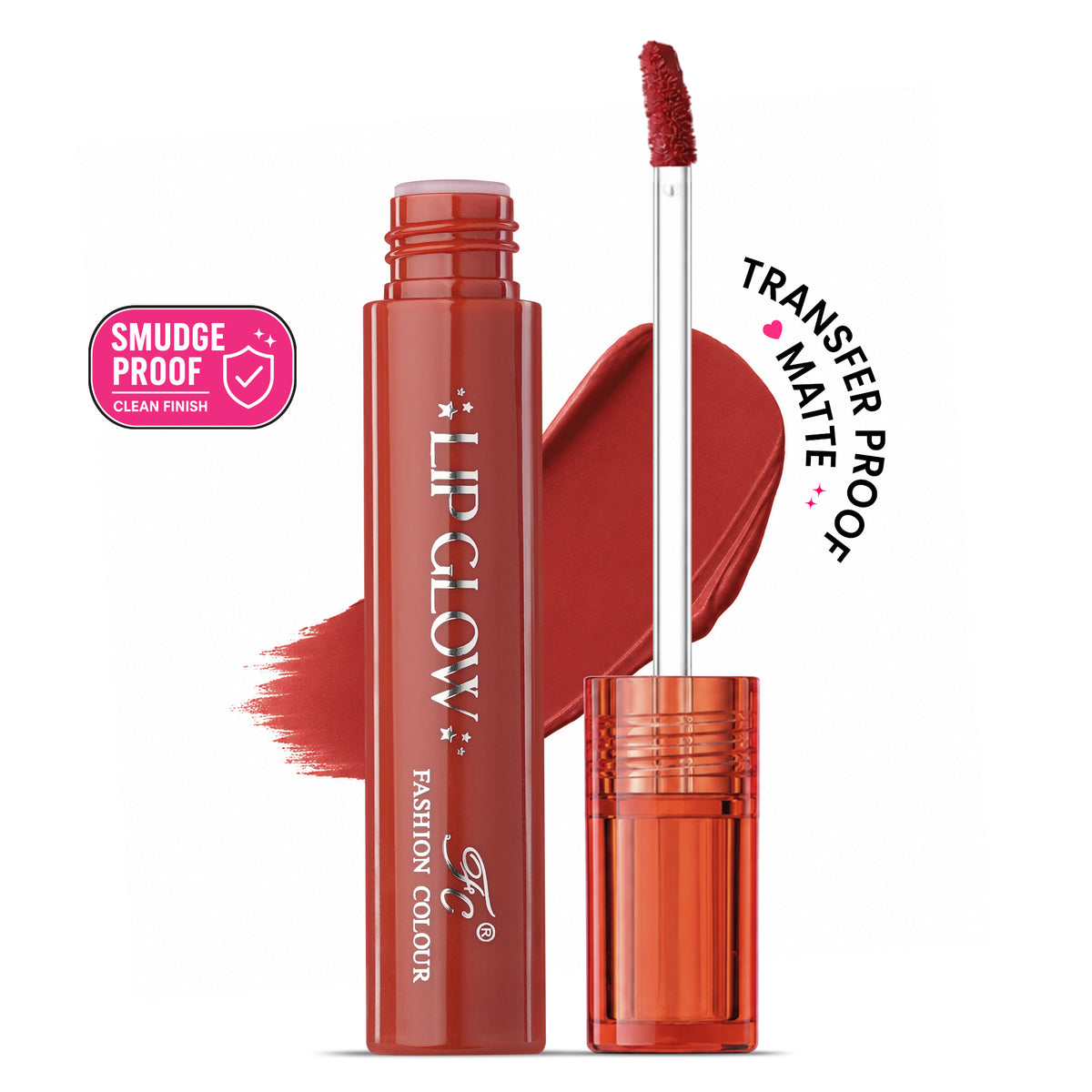 Pretty Lip Glow Liquid Lipstick Waterproof | Matte Finish | Non Transfer 16 Hours Wear | Liquid Lipstick Nudeshade To Bold | For All Indian Skin Tones | 3ml