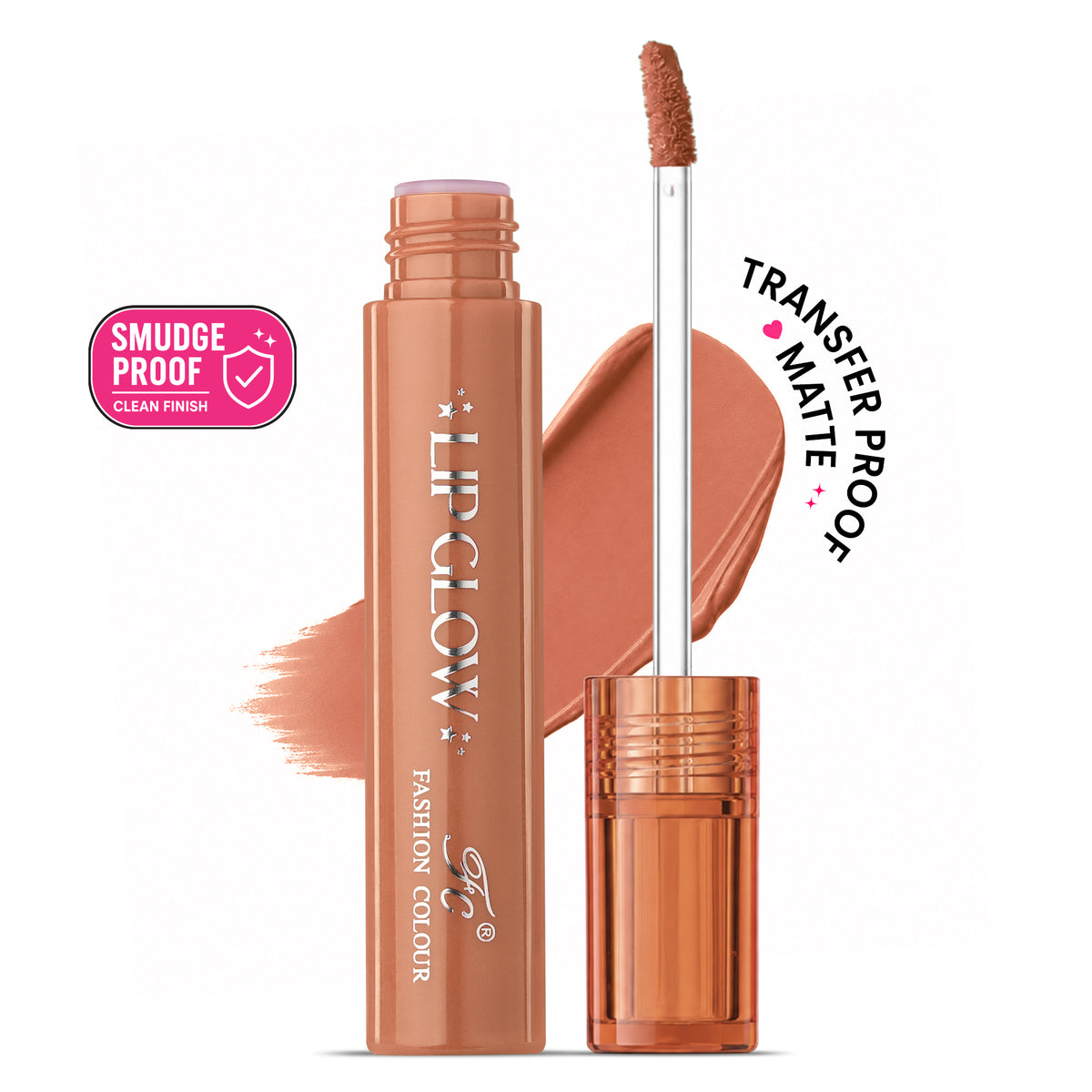 Pretty Lip Glow Liquid Lipstick Waterproof | Matte Finish | Non Transfer 16 Hours Wear | Liquid Lipstick Nudeshade To Bold | For All Indian Skin Tones | 3ml